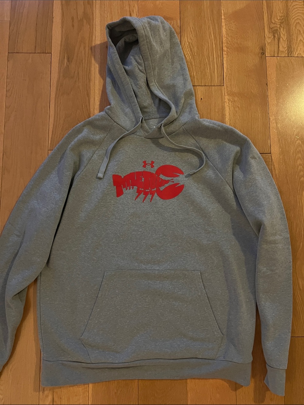 Under Armour Gray Boston Hoodie with Red Lobster Graphic size XL